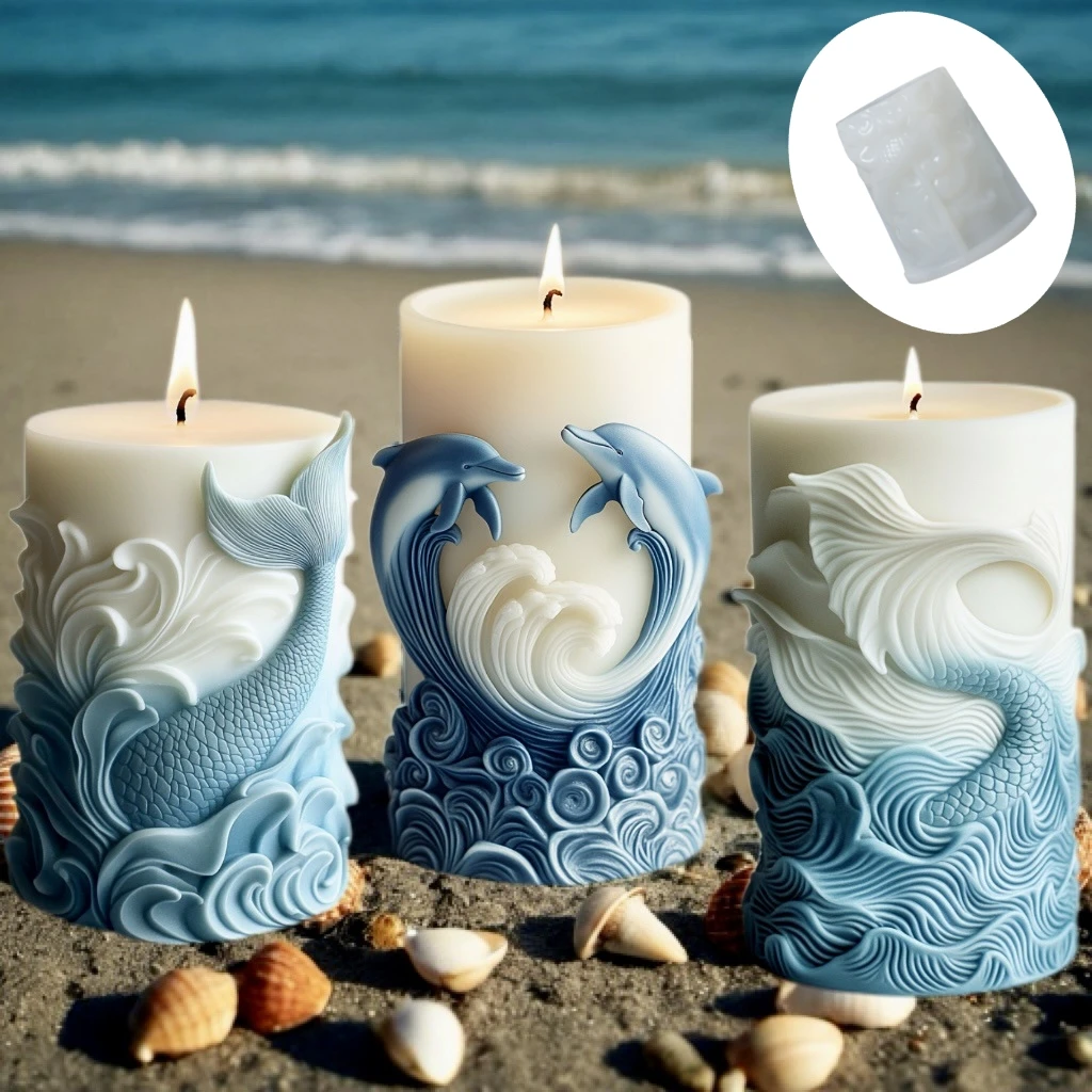 Resin Ocean Wave Mold - Силиконовая форма «сделай сам» для цилиндрической