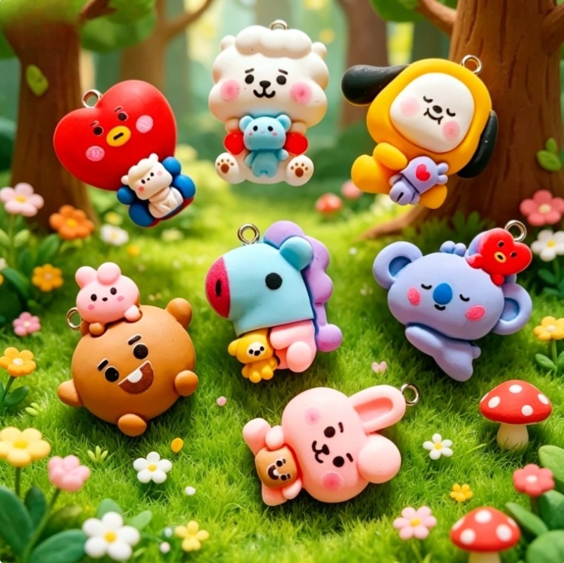7 шт. смоляных мультяшных шарм – обзор и цена Resin Crafts